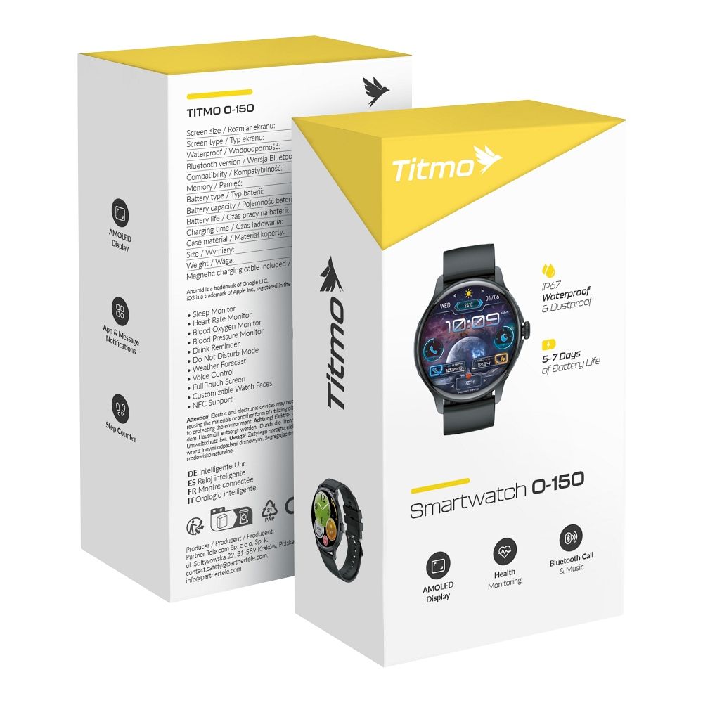 Smartwach TITMO O-150 (AMOLED, bluetooth call) black