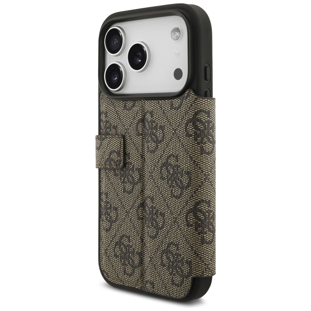 75f7c7228db37fddcbbbc39e9032a6ed GUESS book case for IPHONE 17 Pro GUBKP17L4GMGBR (PU 4G Metal Logo) brown