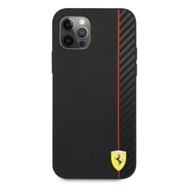 Ferrari FESAXHCP12LBK iPhone 12 Pro Max 6.7" black/black hardcase On Track Carbon Stripeeng