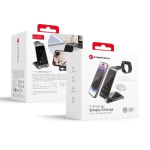 Forcell F-ENERGY Simply Charge 3in1 aluminium compatible with Apple Watch and Samsung Watch grey