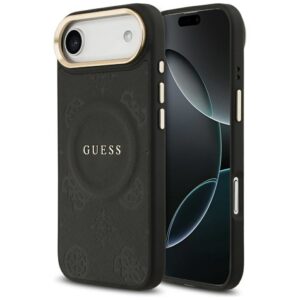 GUESS case for IPHONE 17 Air compatible with MagSafe GUHMP17MPSAMSECK (PU W/ Peony Hot Stamp) black