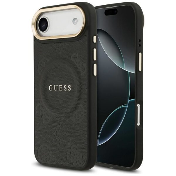 778020ba930b5d1489effce273c329ad GUESS case for IPHONE 17 Air compatible with MagSafe GUHMP17MPSAMSECK (PU W/ Peony Hot Stamp) black