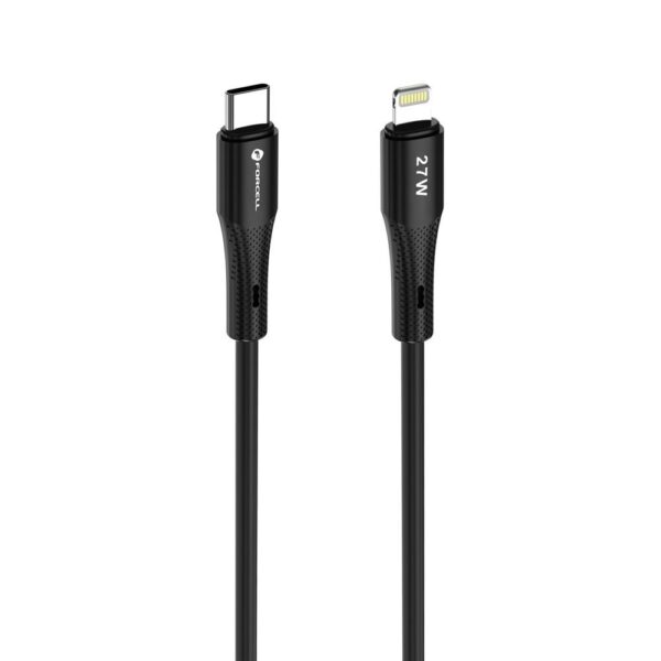 77dbbc4ab341964c6aaeb62c7cbae769 FORCELL F-ENERGY C346 cable Type C to Lightning PD 3A 27W Silicone 1 m black