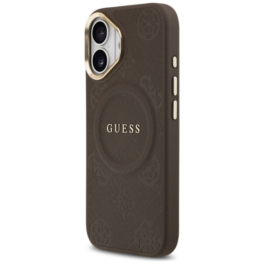 77f7ecaba201ba2dcdf1fee4f4bbe456 GUESS case for IPHONE 17 compatible with MagSafe GUHMP17SPSAMSECW (PU W/ Peony Hot Stamp) brown