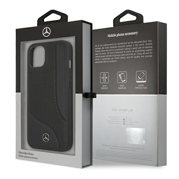 Mercedes MEHCP13SCDOBK iPhone 13 mini 5,4" czarny/black hardcase Leather Perforated Areaeng