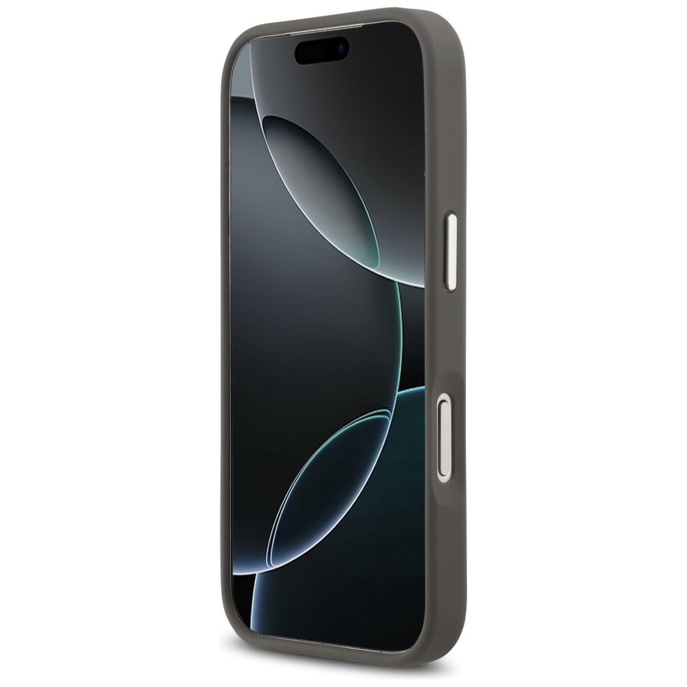 KARL LAGERFELD case for IPHONE 17 Pro KLHCP17LPSFDHPOG (FW Grained PU W/ K&C Heads Pin & Logo) gray