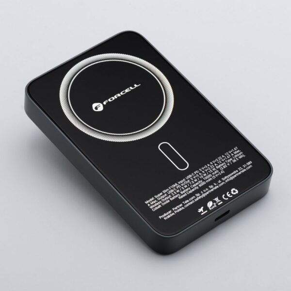 7903f8b51f7a1bbf5a1300d130ca9b88 Powerbank compatible with MagSafe Forcell F-Energy SuperSlim F10K8 QC4.0 PD3.0 15W 10000 mAh black