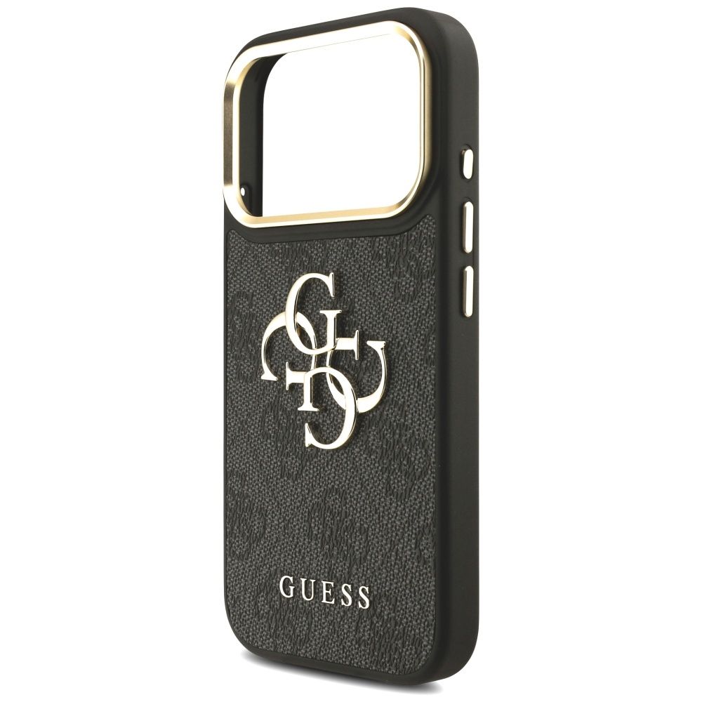 7d3eb58f6f67cecda8e8b9d32202c58b GUESS case for IPHONE 17 Pro GUHCP17LP4G4BCSK (PU W/ Big 4G Classic & Big Strap Metal Buttons) black