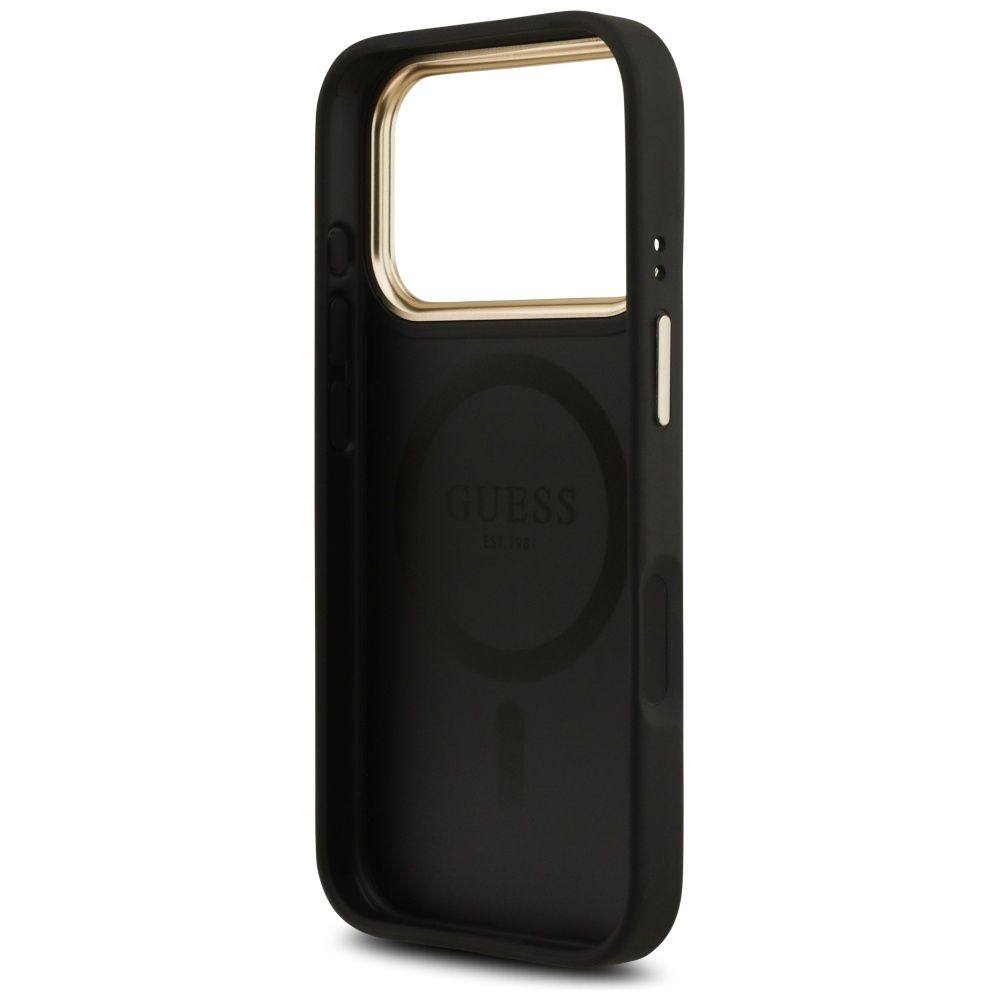 GUESS case for IPHONE 17 Pro compatible with MagSafe GUHMP17LP4MSEGCK (PU 4G W/ Classic) black