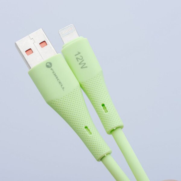 FORCELL F-ENERGY C341 cable USB A to Micro USB QC3.0 2,4A 18W Silicone 1 m green