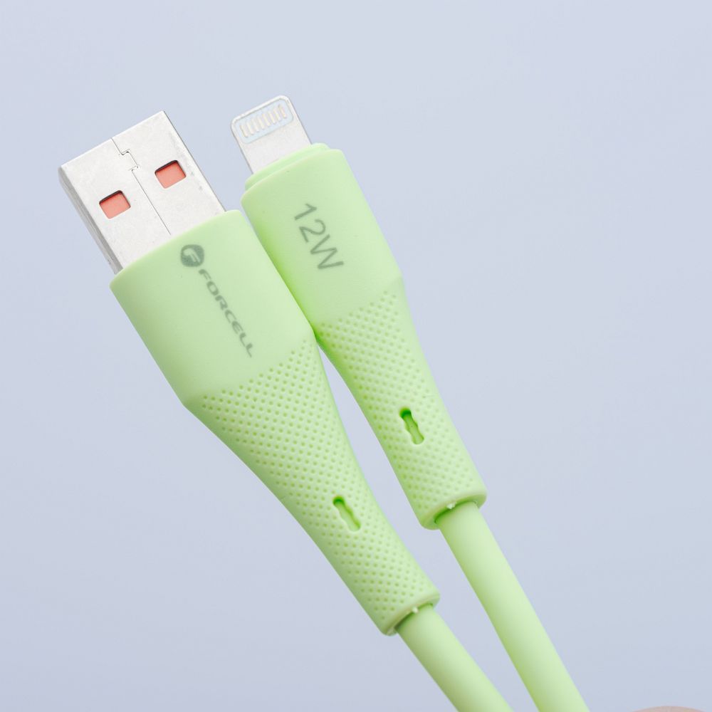 FORCELL F-ENERGY C341 cable USB A to Micro USB QC3.0 2,4A 18W Silicone 1 m green