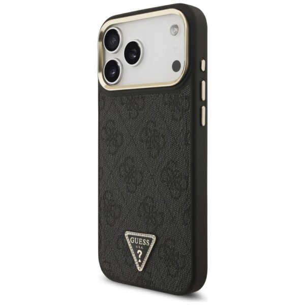 GUESS case for IPHONE 17 Pro Max compatible with MagSafe GUHMP17XP4GTDGMK (4G PU W/ Triangle Logo) gold black