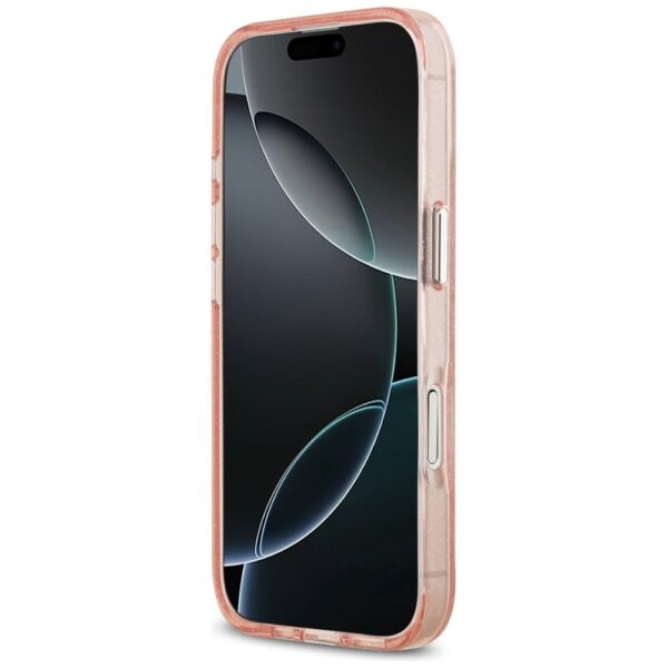 KARL LAGERFELD case for IPHONE 17 compatible with MagSafe KLHMP17SHMKBKCHOP (IML Glitter K&C Heads Logo) pink