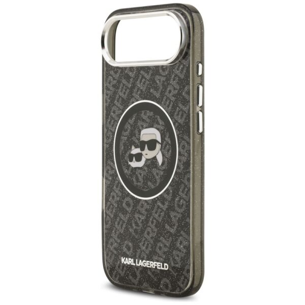 KARL LAGERFELD case for IPHONE 17 Air compatible with MagSafe KLHMP17MHMKBKCHOK (IML Glitter K&C Heads Logo) black