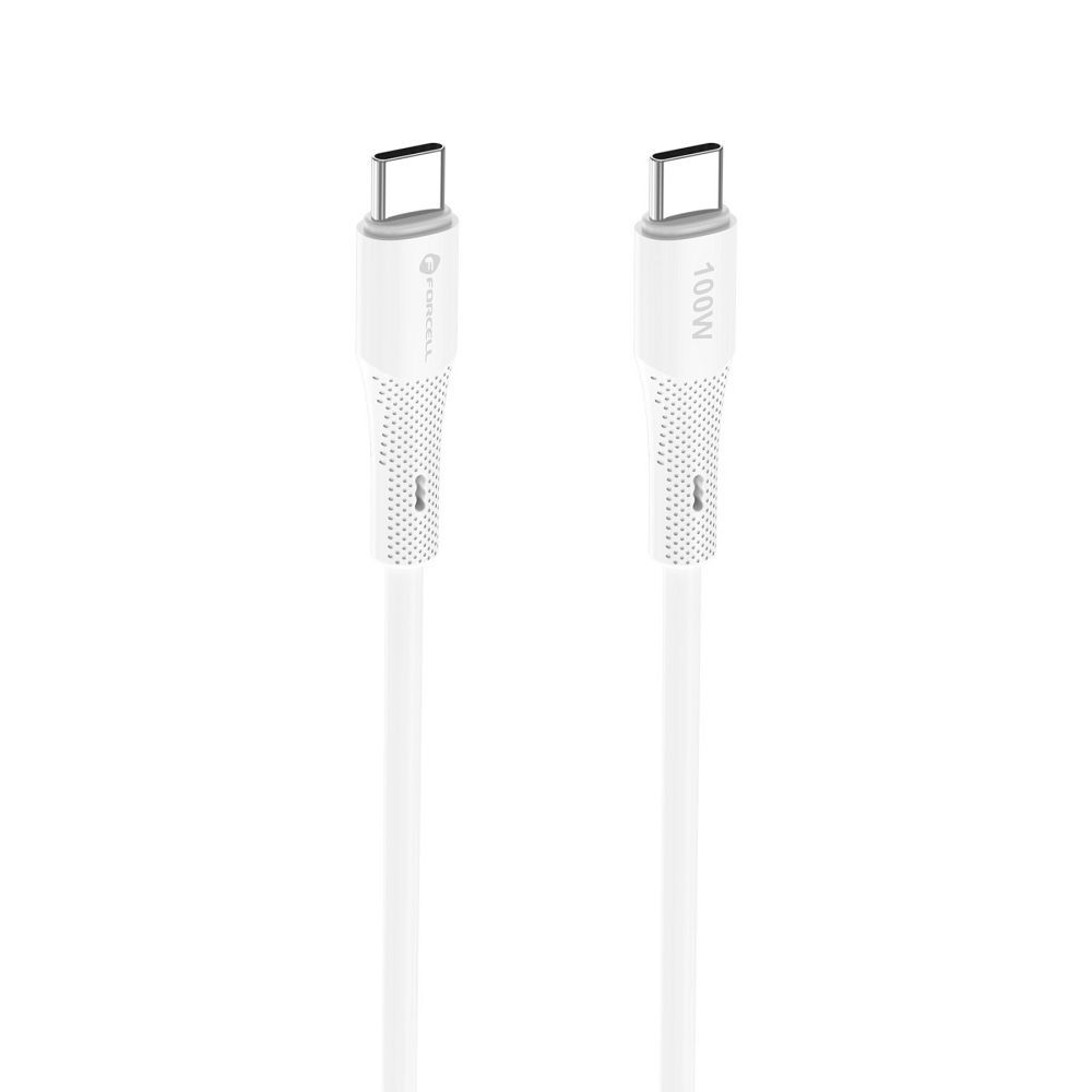83283f7821db8604f2b0eace983427b7 FORCELL F-ENERGY C347 cable Type C to Type C QC4.0 PD 5A 100W Silicone 1 m white