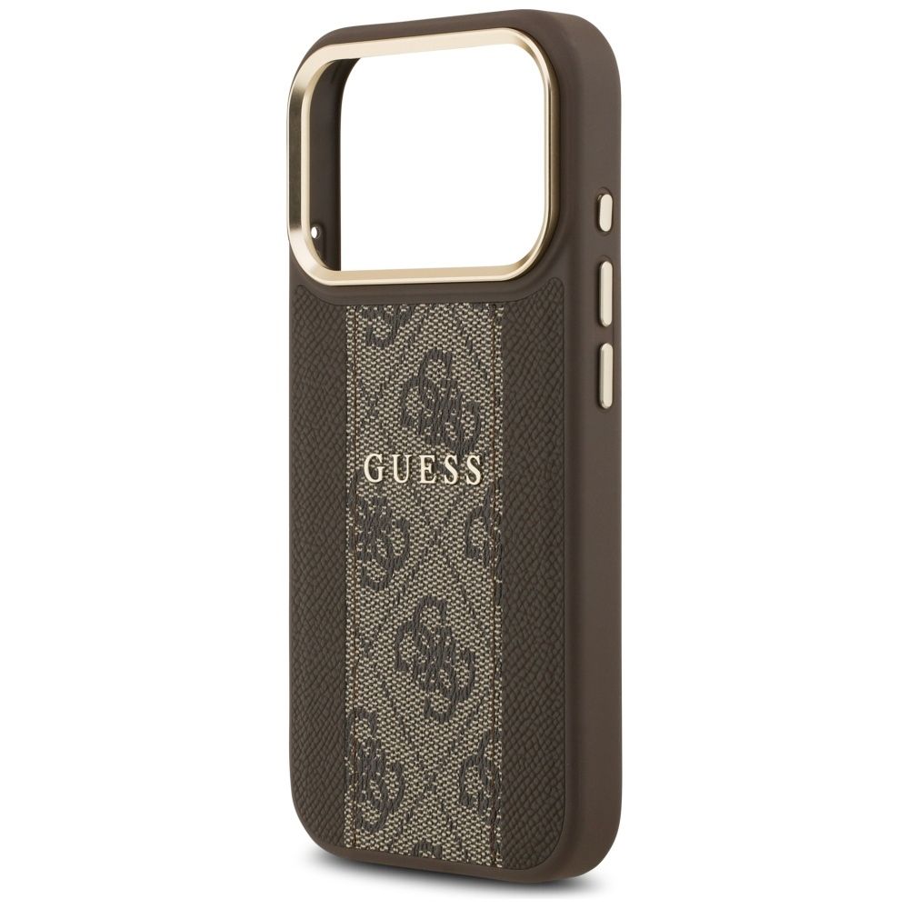 838ecd78b99233548c1d114fc143272d GUESS case for IPHONE 17 Pro compatible with MagSafe GUHMP17LPG4SEMCW (PU W/ 4G Stripe) brown