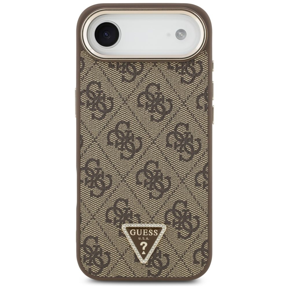 83bc2022af3d5e7b5f9b75a2017bcb61 GUESS case for IPHONE 17 Air compatible with MagSafe GUHMP17MP4GTDGMW (4G PU W/ Triangle Logo) gold brown