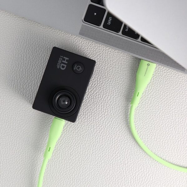 FORCELL F-ENERGY C341 cable USB A to Micro USB QC3.0 2,4A 18W Silicone 1 m green