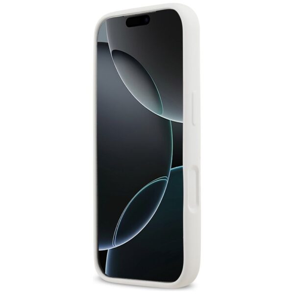 KARL LAGERFELD case for IPHONE 17 Pro compatible with MagSafe KLHMP17LSKIGROH (Silicone W/ KL Sketch & Logo) white