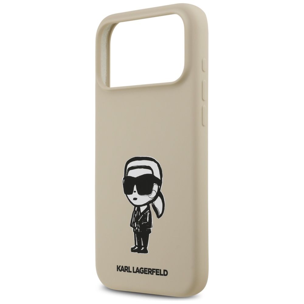 86613d99f3433a58ef96d80289f90645 KARL LAGERFELD case for IPHONE 17 Pro Max compatible with MagSafe KLHMP17XSKIGROW (Silicone W/ KL Sketch & Logo) brown