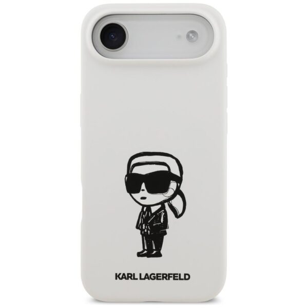 KARL LAGERFELD case for IPHONE 17 Air compatible with MagSafe KLHMP17MSKIGROH (Silicone W/ KL Sketch & Logo) white