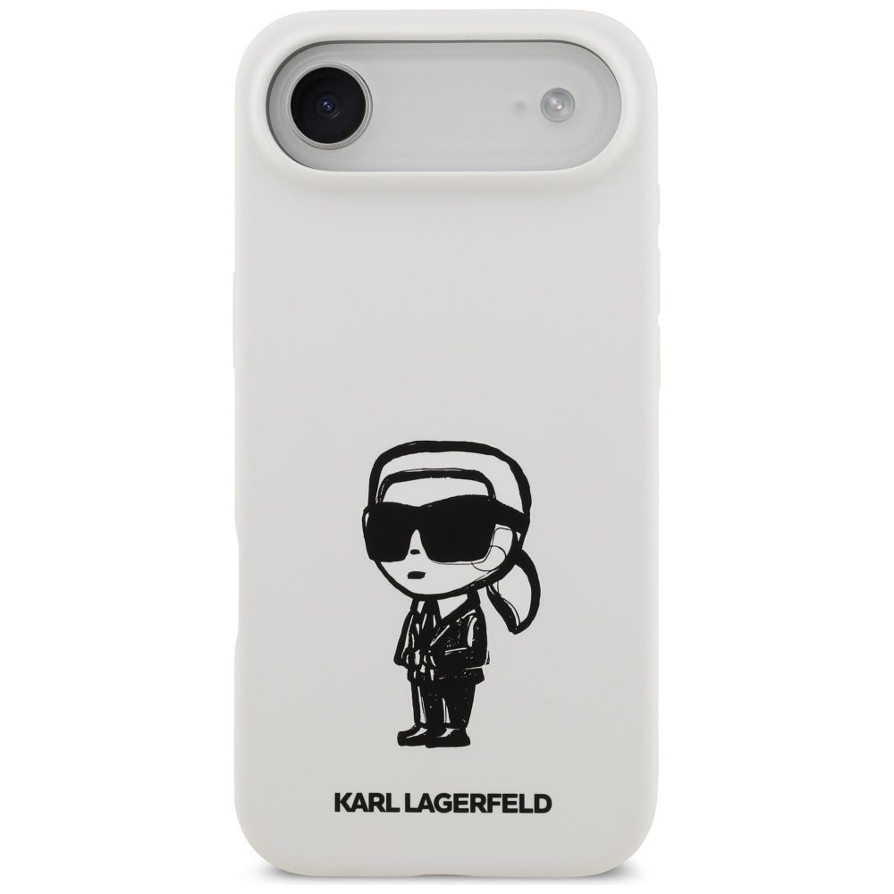 867dae9f104015b6fe0f6c3312a0f258 KARL LAGERFELD case for IPHONE 17 Air compatible with MagSafe KLHMP17MSKIGROH (Silicone W/ KL Sketch & Logo) white