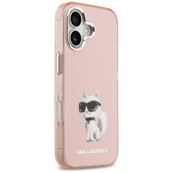 KARL LAGERFELD case for IPHONE 17 compatible with MagSafe KLHMP17SHMCHAQOP (IML Aquarelle Choupette & Logo) pink