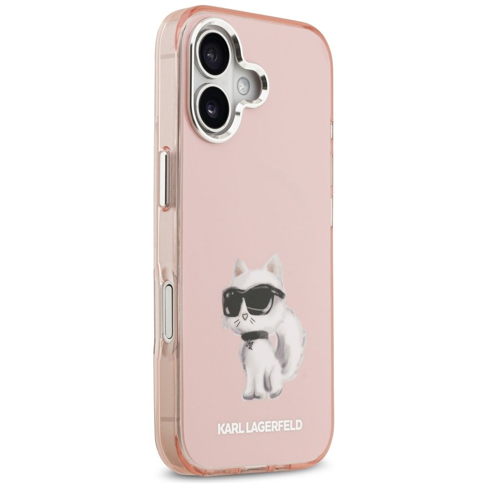 KARL LAGERFELD case for IPHONE 17 compatible with MagSafe KLHMP17SHMCHAQOP (IML Aquarelle Choupette & Logo) pink