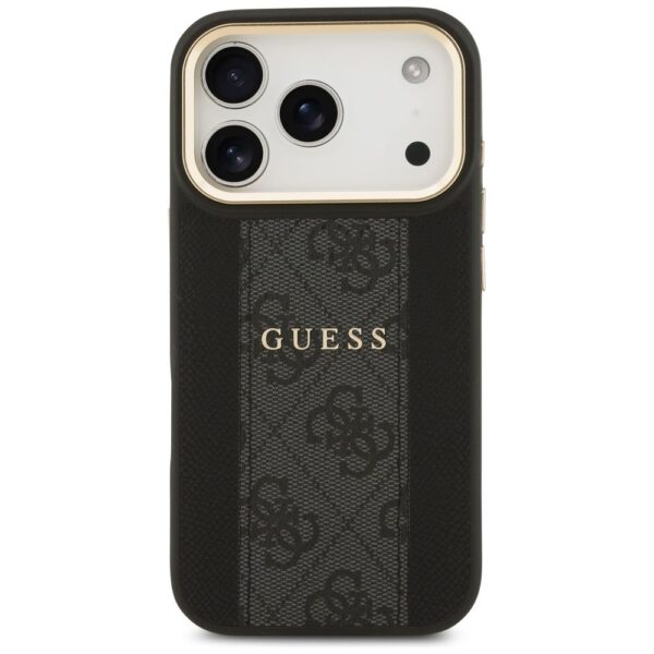 86e5238b1b27c026d47b808bf699a223 GUESS case for IPHONE 17 Pro compatible with MagSafe GUHMP17LPG4SEMCK (PU W/ 4G Stripe) black