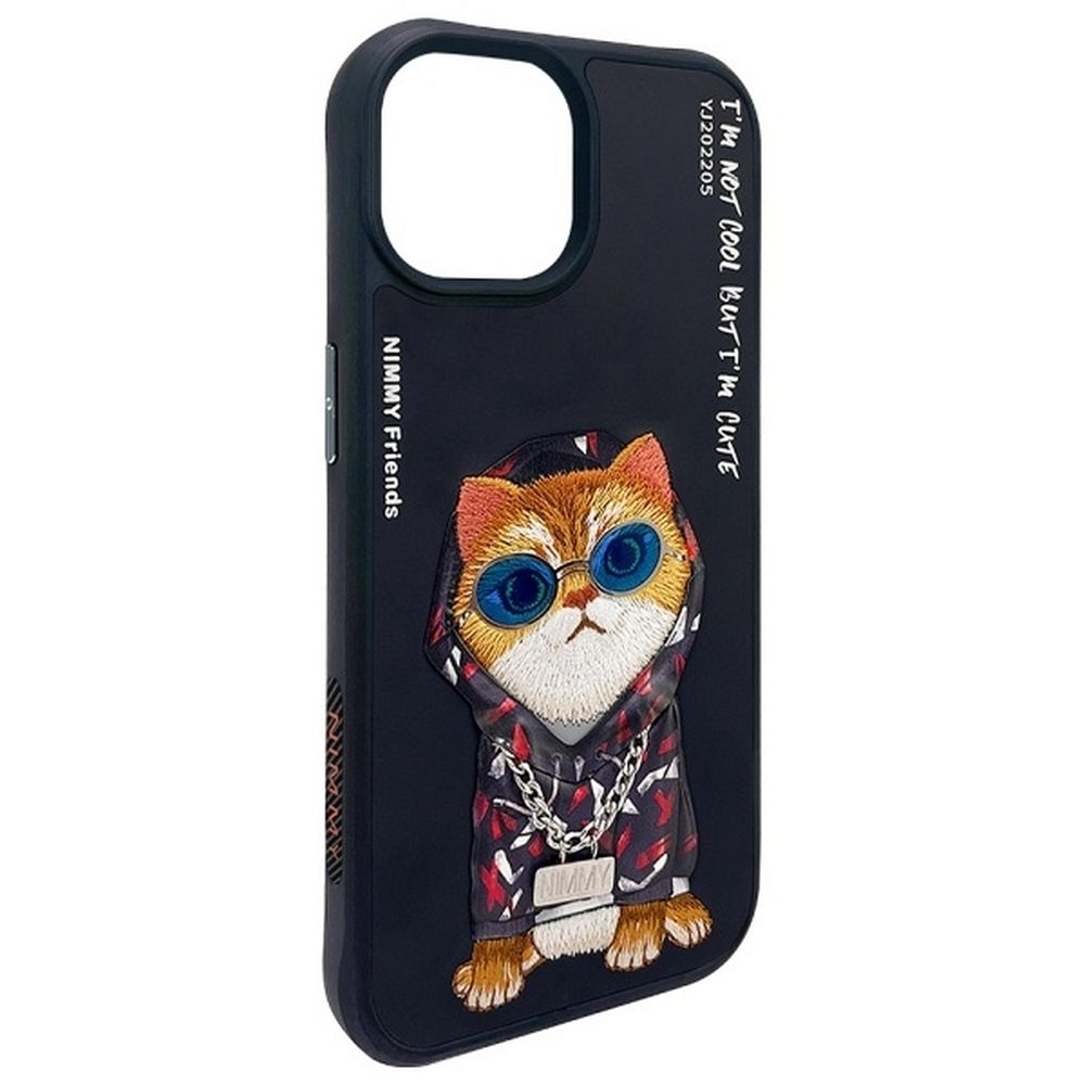 NIMMY case GLASSES COOL CAT for IPHONE 15 black