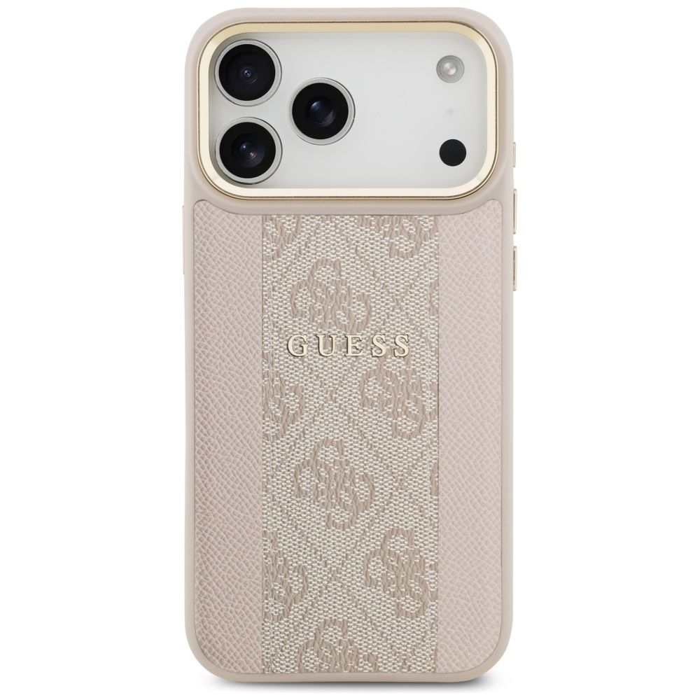879264a33e90f9912498c06541b6aebc GUESS case for IPHONE 17 Pro Max compatible with MagSafe GUHMP17XPG4SEMCP (PU W/ 4G Stripe) pink