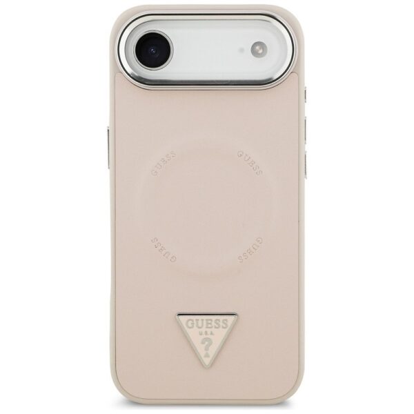 GUESS case for IPHONE 17 Air compatible with MagSafe GUHMP17MPSDTSCMP (PU W/ Triangle Logo) pink