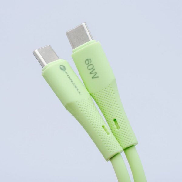 8846695d7f12dca73cb36a80823a0dec FORCELL F-ENERGY C347 cable Type C to Type C QC4.0 PD 5A 100W Silicone 1 m green