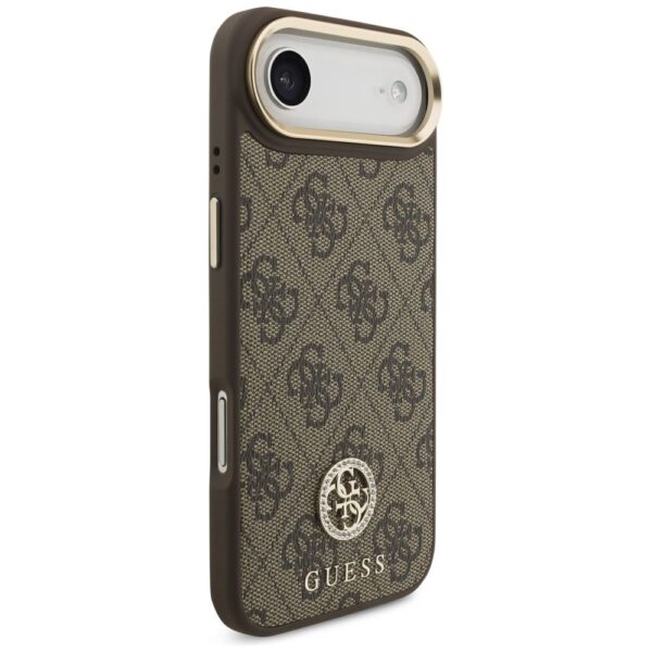 8858ea196cd8d002bc24ffbdd80cd9f9 GUESS case for IPHONE 17 Air compatible with MagSafe GUHMP17MP4G4DCSW (PU W/ Strass Logo & Big Strap Metal Buttons) brown
