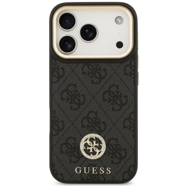 89523d059071009b831c917c0d2ac5a2 GUESS case for IPHONE 17 Pro compatible with MagSafe GUHMP17LP4GRMDEK (PU W/ 4G Strass Logo) black