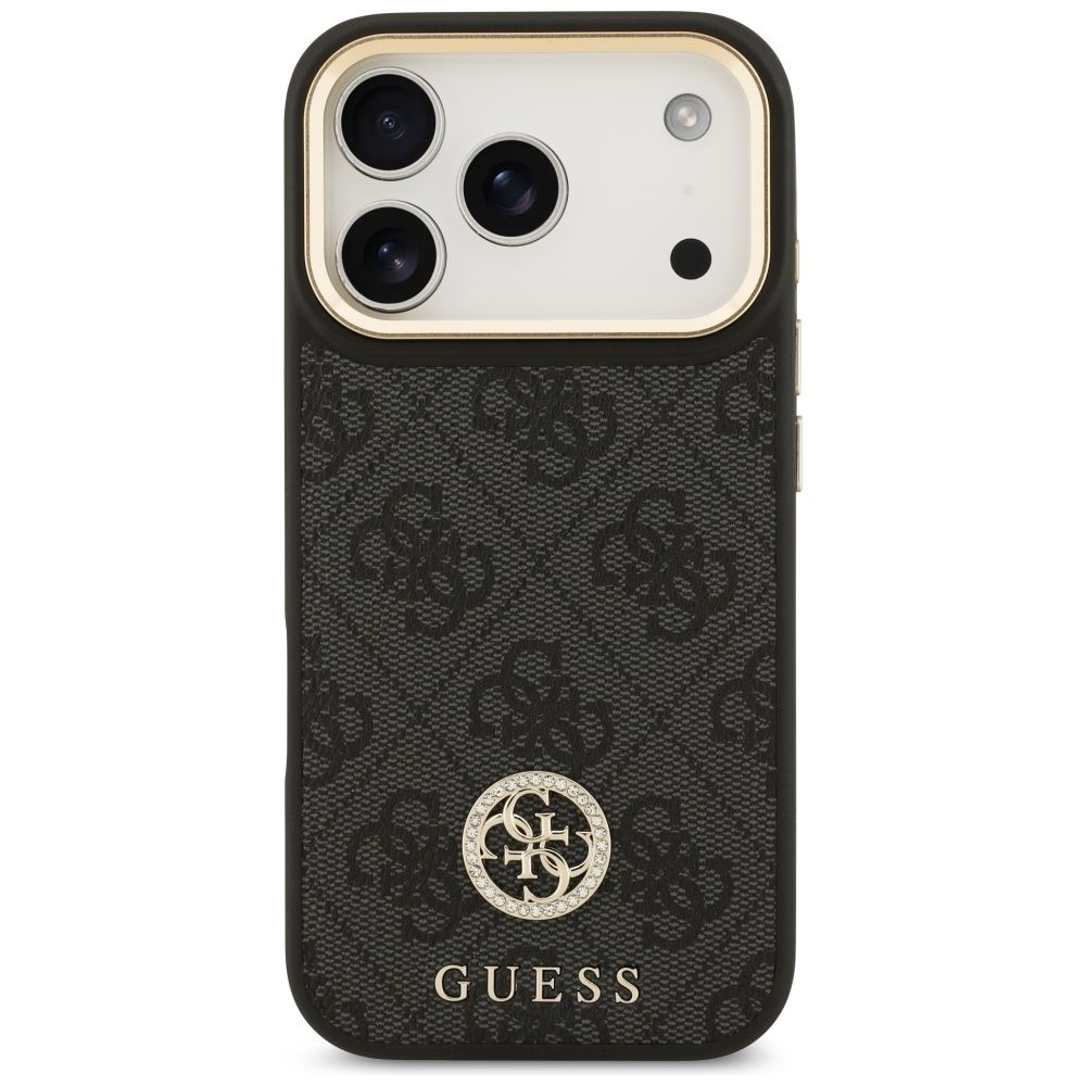89523d059071009b831c917c0d2ac5a2 GUESS case for IPHONE 17 Pro compatible with MagSafe GUHMP17LP4GRMDEK (PU W/ 4G Strass Logo) black