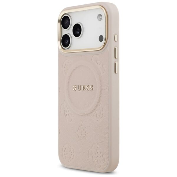 8a40e29f803d0da4480b711a0970a8e6 GUESS case for IPHONE 17 Pro Max compatible with MagSafe GUHMP17XPSAMSECP (PU W/ Peony Hot Stamp) pink