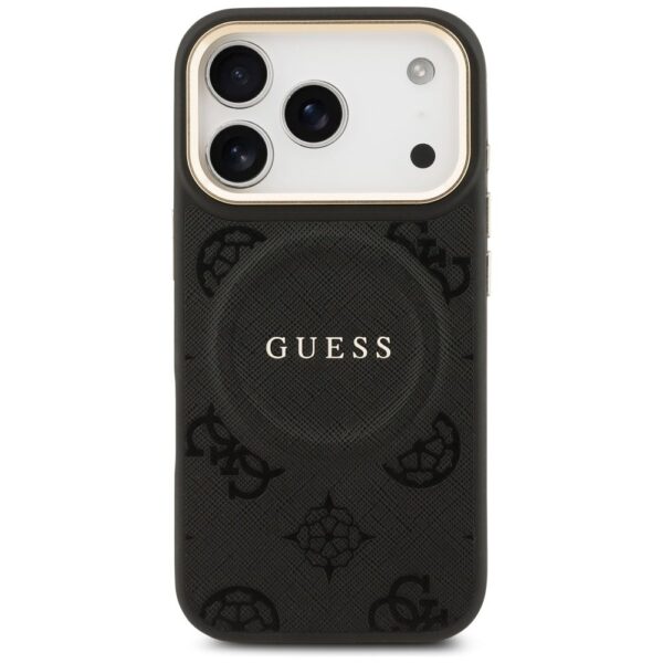 8a9194bef0aaf6cfc2bdedccd918145a GUESS case for IPHONE 17 Pro compatible with MagSafe GUHMP17LPSAMSECK (PU W/ Peony Hot Stamp) black