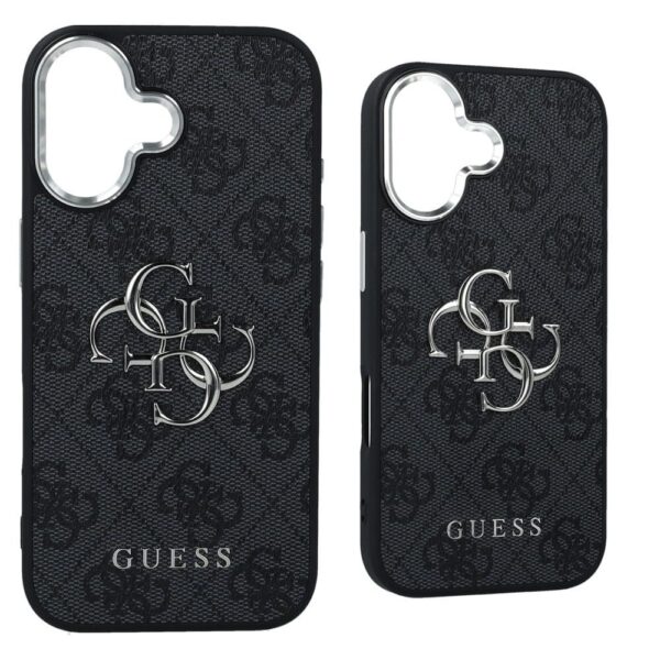8aa2cea5c75dd5f26994e4b1487003ac GUESS case for IPHONE 17 GUHCP17SP4G4SMCK (4G PU Leather Case with Big 4G and Classic Logo and Silver Metal Camera Frame) black