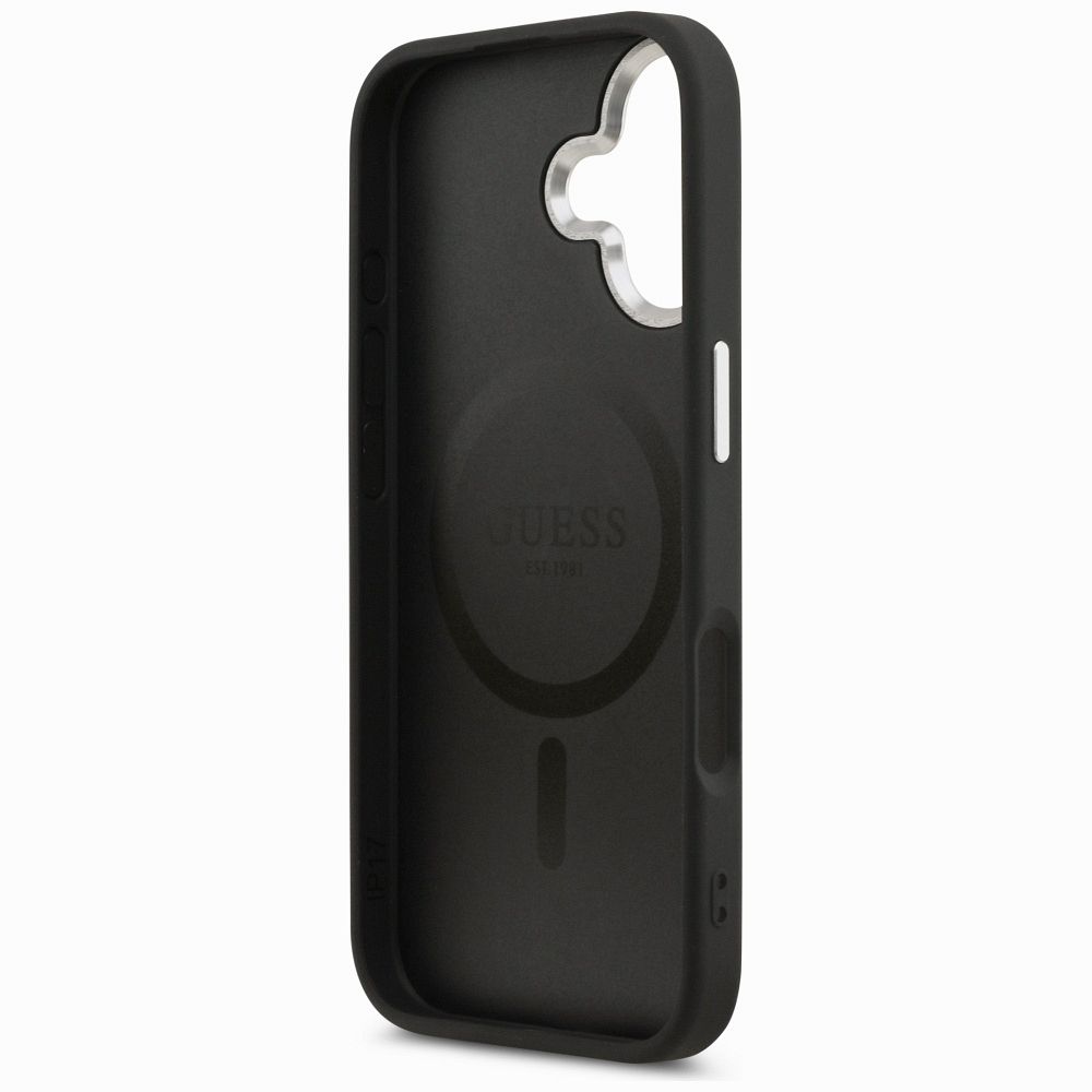 8b26112b329808505ee8c9be53e871c7 GUESS case for IPHONE 17 compatible with MagSafe GUHMP17SPSDTSCMK (PU W/ Triangle Logo) black