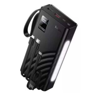 Powerbank Hoco 20000 mAh PD QC 22,5W with built-in cables USB A + USB C+ Lightning + Micro USB and light J155 black