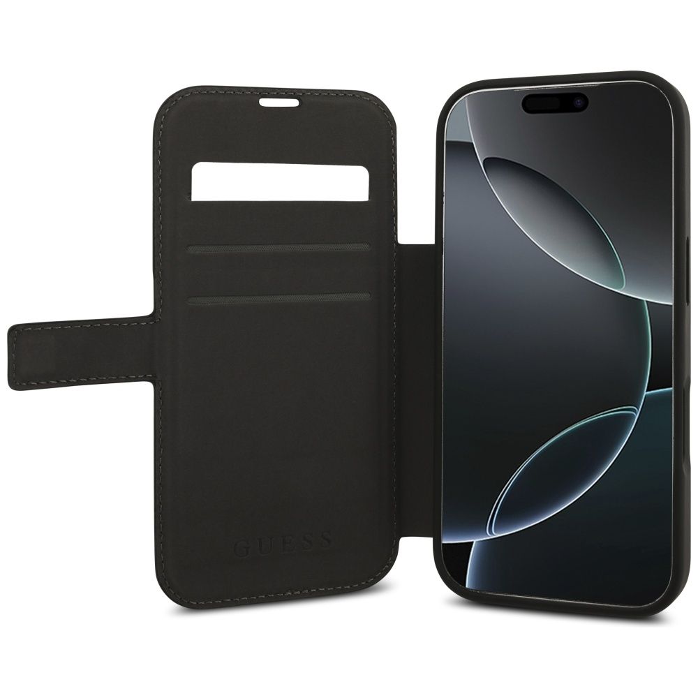 8c8a57b554d0478b59ab040b402321a6 GUESS book case for IPHONE 17 Pro GUBKP17L4GMGGR (PU 4G Metal Logo) black