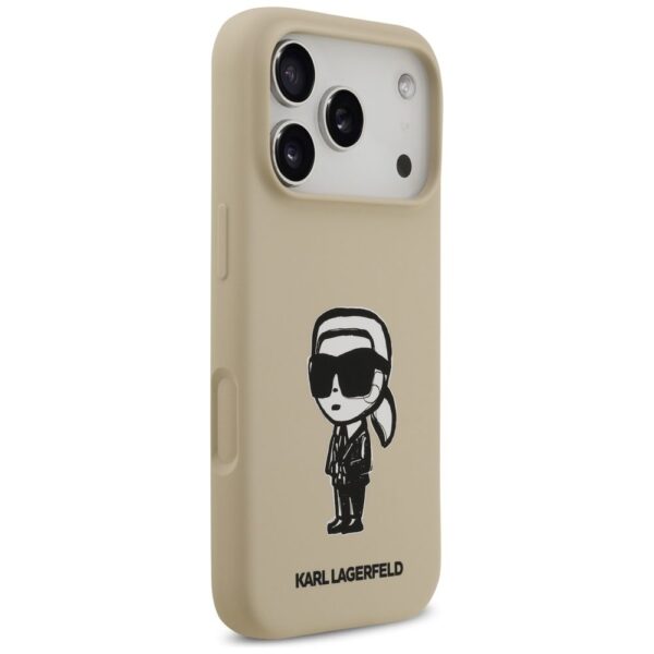KARL LAGERFELD case for IPHONE 17 Pro compatible with MagSafe KLHMP17LSKIGROW (Silicone W/ KL Sketch & Logo) brown