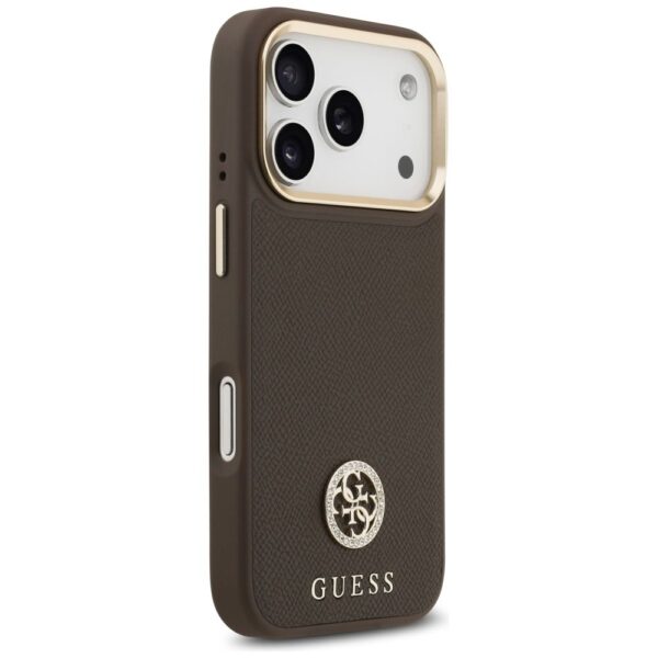 8d13ade106a71cd0299d2ae7d0c2716f GUESS case for IPHONE 17 Pro compatible with MagSafe GUHMP17LPGCRMDEW (PU W/ Grained Strass Logo) brown