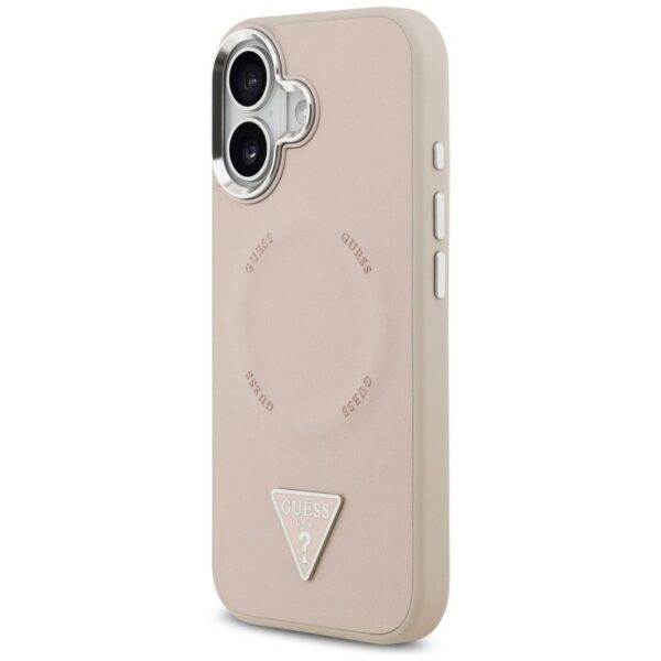 GUESS case for IPHONE 17 compatible with MagSafe GUHMP17SPSDTSCMP (PU W/ Triangle Logo) pink