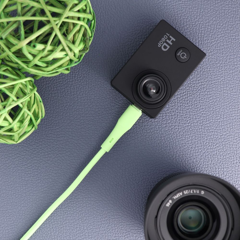 FORCELL F-ENERGY C341 cable USB A to Micro USB QC3.0 2,4A 18W Silicone 1 m green