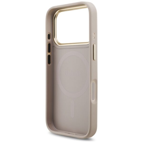 GUESS case for IPHONE 17 Pro compatible with MagSafe GUHMP17LPG4SEMCP (PU W/ 4G PU Stripe) pink