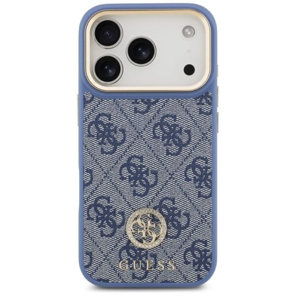 8e2010d7763f6b99c44d3dcd2d5172ab GUESS case for IPHONE 17 Pro compatible with MagSafe GUHMP17LP4GRMDEB (PU W/ 4G Strass Logo) blue