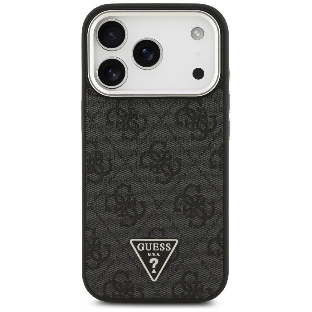 8eae27bc678516015339fd44c99d15e0 GUESS case for IPHONE 17 Pro compatible with MagSafe GUHMP17LP4TSRCMK (PU 4G W/Triangle Logo SL) black