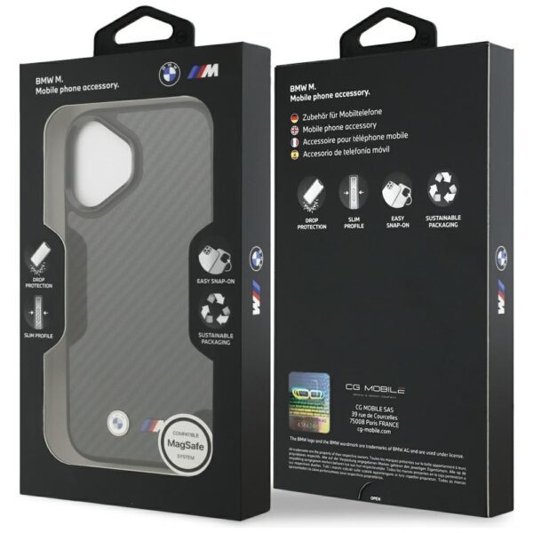 BMW case for IPHONE 17 compatible with MagSafe BMHMP17S24CFMMK (Kevlar Matt) black